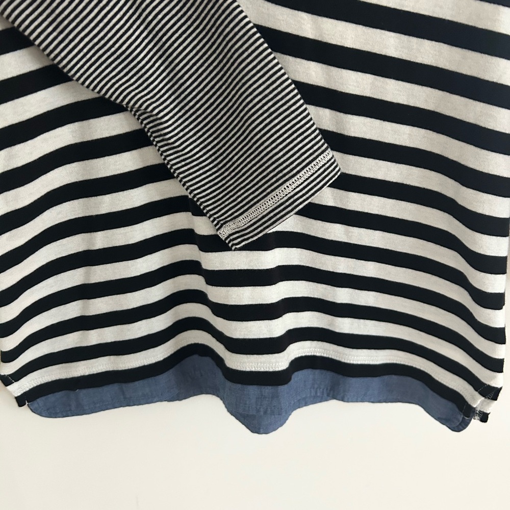 Lauren Ralph Lauren Hoodie Womes Medium White Striped LRL Sweatshirt Long Sleeve - Picture 3 of 8